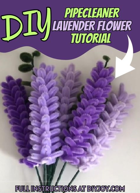 DIY Pipecleaner Lavender Flowers Tutorial Pipe Cleaner Projects, Pipe Cleaner Art, Clean Flowers, Lavender Petals, Pipe Cleaner Flowers, Diy Pipe, Pipe Cleaner Crafts, Flowers Tutorial, Paper Flower Crafts