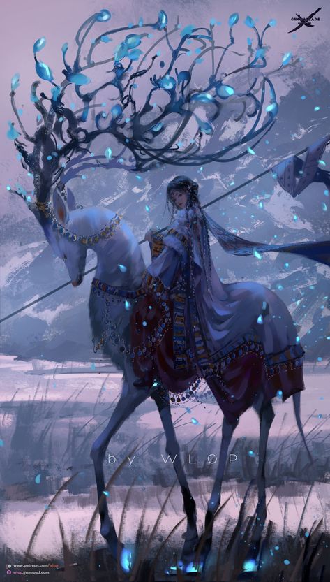 ArtStation - Stella4, WLOP Chinese Illustration, Fantasy Aesthetic, High Fantasy, Arte Fantasy, 판타지 아트, Ethereal Art, Creature Design, Creature Art, Dark Fantasy Art