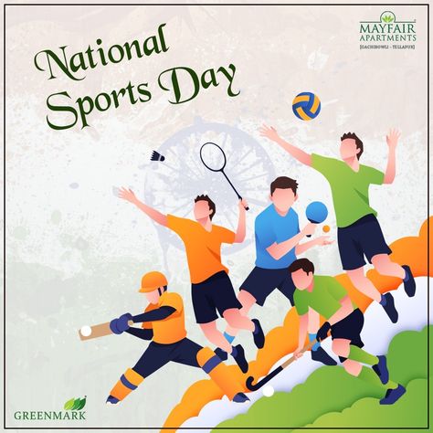 Sports Day Poster School, National Sports Day Drawing, Sport Day Poster, Sports Day Poster Design, Sports Day Poster School Drawing, National Sport Day, Sport Day Decoration Ideas, Sports Day Images, National Sports Day Poster