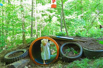 Playground Tunnel, Natural Playground Ideas, Natural Play Spaces, Large Backyard Landscaping, Outdoor Play Spaces, Playground Ideas, Diy Playground, Natural Playground, Play Yard