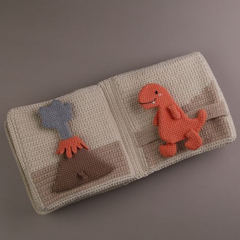 Ravelry: Dinosaur quiet book by Svetlana Golova Quiet Book Patterns Crochet, Crochet Quiet Book Patterns Free, Dinosaur Quiet Book, Crochet Quiet Book, Quiet Book Crochet, Crochet Dino, Quiet Book Pattern, Baby Books Diy, Crochet Baby Projects