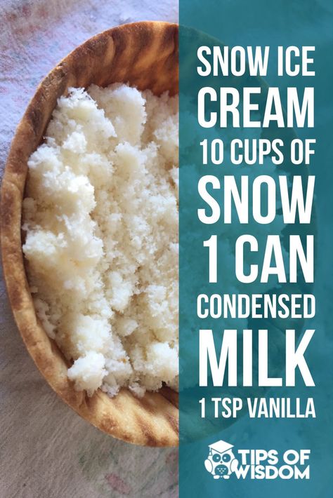 Recipe For Snow, Sweetened Condensed Milk Frosting, Snow Cream Recipe, Condensed Milk Frosting, Snow Ice Cream Recipe, Snowcream Recipe, Recipe With Condensed Milk, Milk Frosting, Ice Ideas