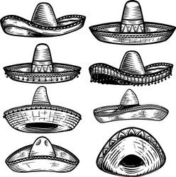 Sombrero Tattoo, Mexico Tattoo, Tattoo Black, Icon Set, Vector Art, Stock Illustration, Print On Demand, Vector Images, Arch