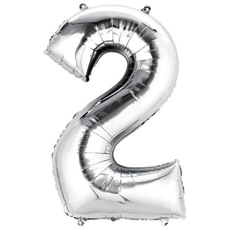 Buy Balloons Silver Number 2 Foil Balloon, 34 Inches sold at Party Expert Number 2 Balloon, 2 Balloon, Foil Number Balloons, Balloon Display, Silver Balloon, Balloon Weights, Metallic Balloons, Silver Numbers, Balloon Pump