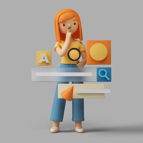 Adveture Time, Ui Design Elements, Recruitment Process, Illustration Story, Web Ui Design, 3d Icons, Female Character, Social Media Icons, 3d Characters