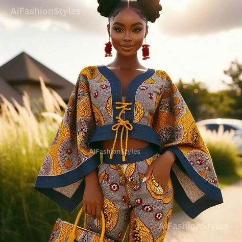 This is for our #instafashionistas who love #ankarastyles with #denimjeans. Tag a friend who would love these styles. | Instagram Modern African Clothing, African Attire Dresses, Style Africain, African Inspired Clothing, African Maxi Dresses, African Fashion Modern, African Print Dresses, Kitenge, Classy Casual Outfits