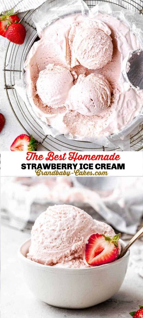 Strawberry Ice Cream Homemade, Strawberry Vanilla Ice Cream, Ice Cream Maker Recipes Strawberry, Strawberries And Cream Ice Cream, Fresh Strawberry Ice Cream Recipes, Fresh Strawberry Ice Cream, Strawberry Frozen Custard, Home Made Strawberry Ice Cream Recipes, Best Strawberry Ice Cream Recipe