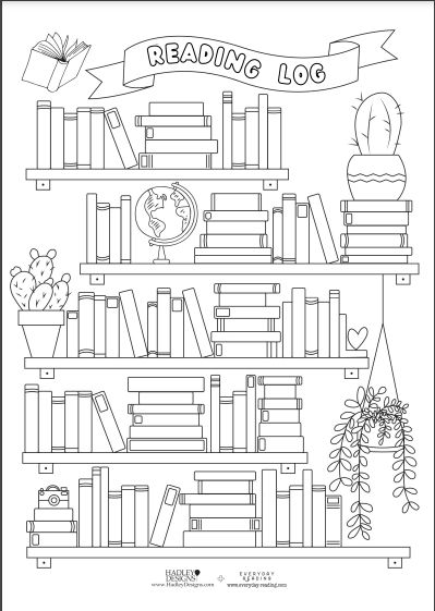 Chapter Book Reading Log, Reading Log Coloring Page, Color In Reading Log, Book Journal Ideas Free Printables, Reading 100 Books Chart, Printable Bookshelf Reading Log, Dot Journal Book Log, Book Shelf Reading Log, Reading Book List Printable