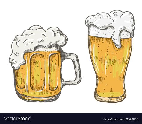 Cocktail Painting, Beer Drawing, Beer Cartoon, Beer Painting, Basement Painting, Mug Drawing, Let's Make Art, Beer Logo, Drawing Easy