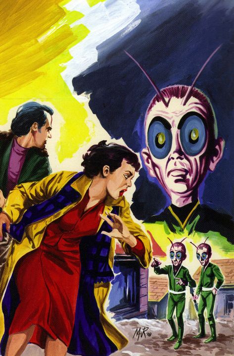 Attack of the B-Pictures: Bold, Brilliant and Bizarre Mexican Pulp Art - Flashbak Lady Deathstrike, Arte Pulp, Escape Pod, Scifi Art, Pulp Novels, Science Fiction Illustration, Pulp Magazine, Pulp Art, Science Fiction Art