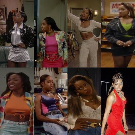 #90saesthetic #blackgirlfashion #90s #outfitinspiration Black Women Fashion 90s, 80s Inspired Outfits Black Women, Freddie A Different World Outfits, 90 Fashion Black Women, 90 Party Outfits Black Women, Gina And Pam 90s Outfits, Black Women 90s Outfit, 90s Black Woman Fashion Outfits, Black 90s Outfit