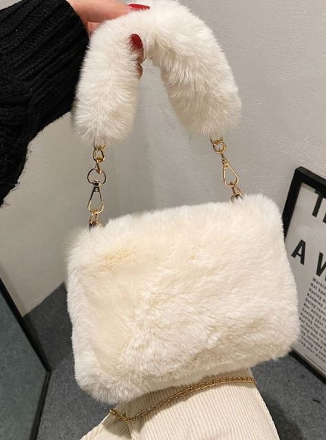 Cute Bags Aesthetic, Fluffy Bags, Fancy Purses, Fluffy Bag, Aesthetic Bag, Faux Fur Bag, Sac Diy, Trendy Purses, Luxury Bags Collection