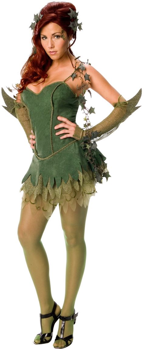 Poison Ivy, Secret Wishes - liking the arm covers and trailing ivy. Film Character Costumes, Poison Ivy Fancy Dress, Poison Ivy Kostüm, Poison Ivy Costume Diy, Poison Ivy Costume, Ivy Costume, Movie Character Costumes, Film Character, Poison Ivy Costumes