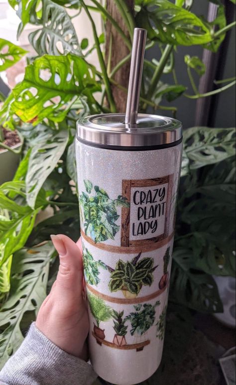 Plant Tumbler Cup, Plant Tumbler Ideas, Plant Tumbler, Cup Inspiration, Tumbler Inspiration, Resin Pens, Yeti Cups, Crazy Plant Lady, Resin Tumblers