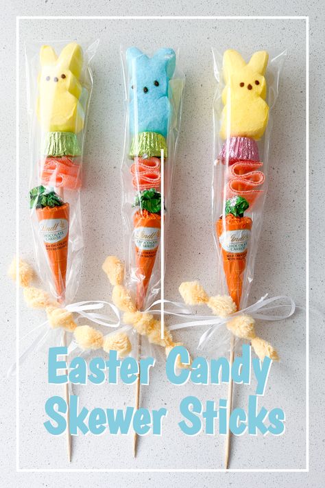 Ever wonder why we have candy at Easter time? It's believed that sweet treats are a symbol of happiness, so having them at Easter represents celebrating the joy that comes with Easter. Create your own candy skewer with bunny peeps, Lindor chocolate carrots, Reese's peanut butter cups and more! Candy Skewers, Chocolate Carrots, Reeses Candy, Lindor Chocolate, Bunny Peeps, Skewer Sticks, Christian Holidays, Iron Gifts, Lindt Chocolate