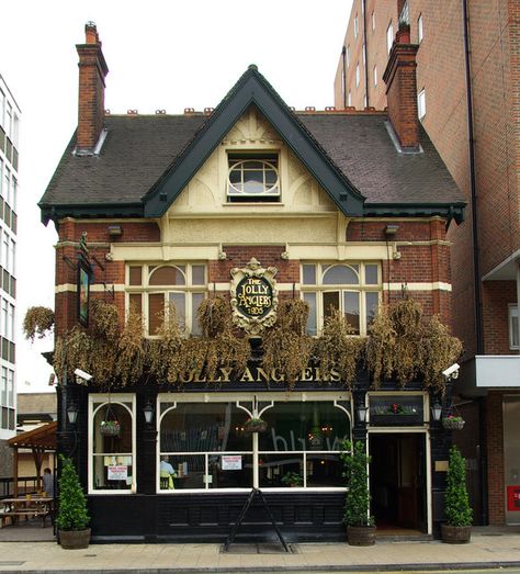 "The Jolly Anglers" public house, Wood Green British Pub Exterior, English Pub Exterior, Pub Exterior, British Buildings, Uk Pub, Pub Interior, Public Housing, British Architecture, British Pub