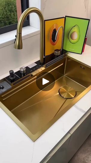 CasaClick Coxperience on Reels Gold Sink Kitchen, Large Kitchen Design, Gold Sink, Millionaire Homes, Gold Kitchen, White Sink, Virtual Design, Stainless Steel Sinks, Large Kitchen