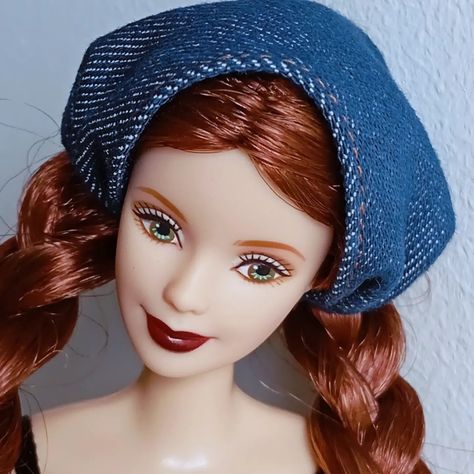 Denim doll bandana for hot summer ☀️☀️☀️ arbiejeans #barbieclothes #barbiecurvy #barbiepants #setbarbieclothes #barbieaccessories #madetomovebarbie #barbiedenim #barbiedenimjeans #barbiedenimpants #barbiedress #barbiesundress #denimsundress #denimdolldress #denimdress #barbie #barbiesummerdress #barbiephotos #barbiecollector #barbiecoat #barbiehoodedcoat #dollclothes #dollcoat #dolldressup Denim Sundress, Made To Move Barbie, Barbie Summer, Barbie Accessories, Barbie Collector, Barbie Dress, Hooded Coat, Barbie Clothes, Doll Dress