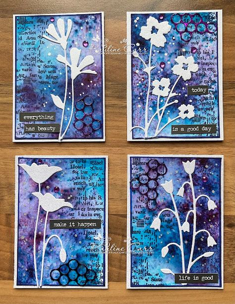 Passion for Papercraft: Vibrant Florals Artist Trading Cards Inspiration, Art Cards Ideas, Atc Cards Ideas, Atc Coins, Stepper Cards, Mixed Media Art Techniques, Vibrant Florals, Art Trading Cards, Gelli Plate Printing