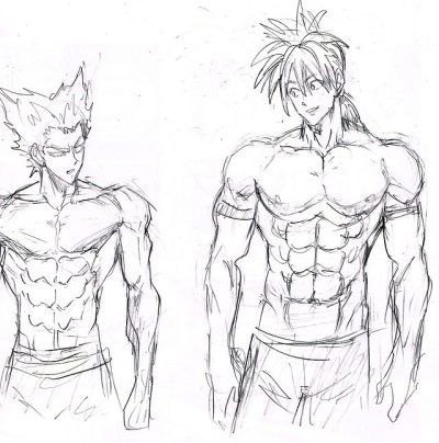 Muscle comparison. I still love Garou One Punch Man Suiryu, Suiryu Opm, Boichi Manga, Yusuke Murata, One Punch Man Funny, Man Anatomy, One Punch Man Manga, Man Character, Sketch Inspiration