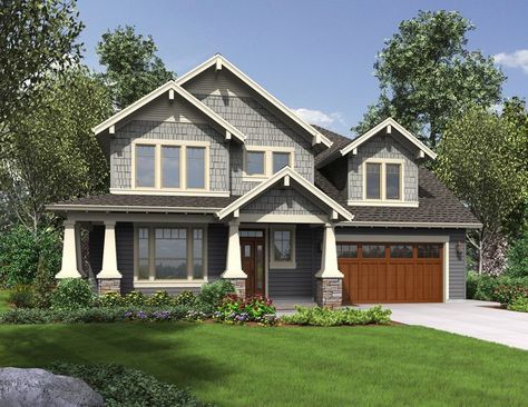 This week we’re highlighting the Hood River, a set of Craftsman home plans with a small footprint and a wealth of amenities! Craftsman Home Plans, Small Craftsman, Shingle Style Homes, Craftsman Homes, Craftsman Exterior, Craftsman Style House, Craftsman Style Home, Casas Coloniales, Craftsman Style Homes