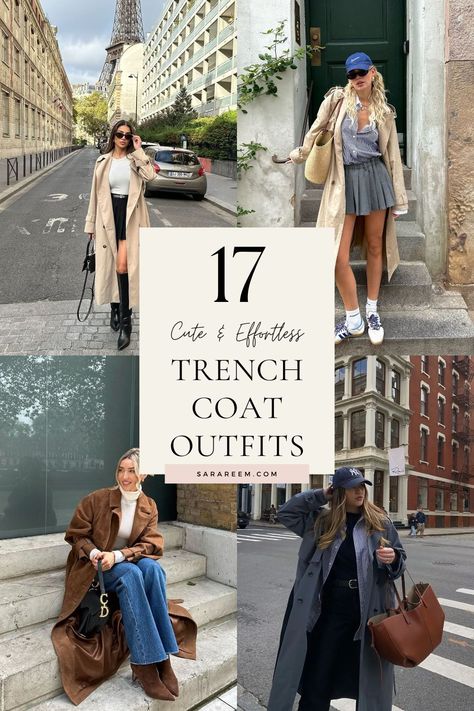 Looking for cozy, chic, and comfy trench coat outfit ideas? Whether it's for fall, winter, spring, or a rainy day, this guide has all the inspo you need to style trendy and casual looks in 2024 and 2025. From oversized to cropped, short to long, beige, tan, navy, or cream, these trench coats are perfect for creating a cute and laid-back aesthetic. Get ready to explore everything from suede and khaki styles to the ultimate cozy trench coat looks that will have you covered all season long! Wool Trench Coat Women Outfit, Rainy Day Fall Outfits, White Trench Coat Outfit, Burberry Trench Coat Outfit, Trench Coats Women Outfit, Trench Coat Outfit Ideas, Wool Trench Coat Women, Coat Outfit Ideas, Dress Coat Outfit