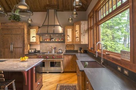 Adirondack Design - Saranac Lake, NY - Kitchens & Baths Portfolio Boathouse Design, Saranac Lake Ny, Countertops Ideas, Raised Panel Cabinets, Ideas For Storage, Stainless Steel Kitchen Appliances, Recessed Panel Cabinets, Kitchen Breakfast Nooks, Soapstone Countertops