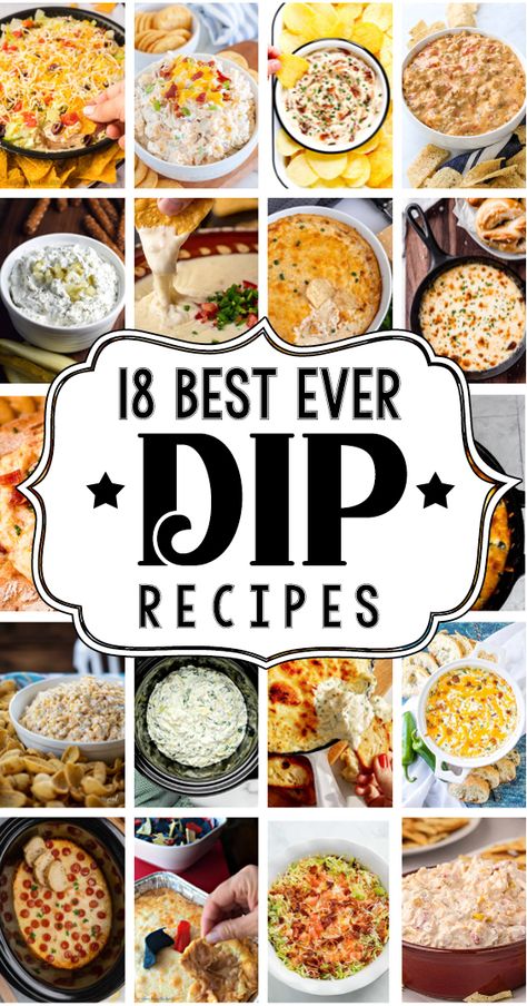 20 Best Dip Recipes - Great Football Appetizers for the Super Bowl Easy Delicious Dips Appetizers, Finger Foods Dips, The Best Party Dips, Tasty Dips Recipes, Easy Football Apps, Super Bowl Food Appetizers Easy Appetizer Recipes, Football Sunday Food Appetizers Easy, Most Popular Dip Recipes, Appetizer Recipes Dip Party Appetizers