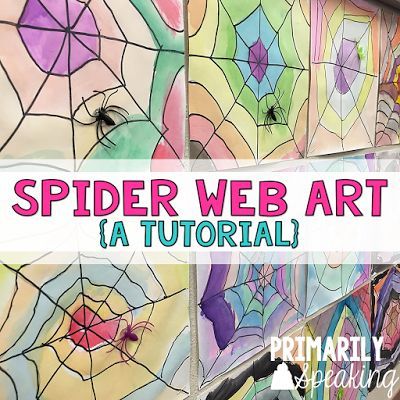 Spider Web Art Tutorial...easy project that makes for an amazing display! Charlotte's Web Craft, Charlottes Web Activities, Spider Web Art, Charlotte's Web Book, Spider Unit, Charlotte’s Web, Web Activity, Teacher Art, Fall Art Projects