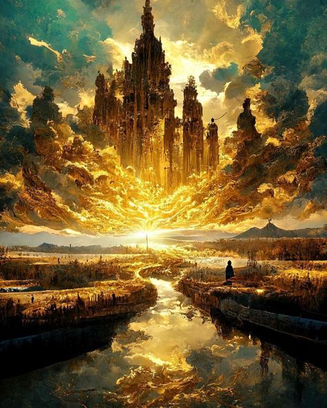 Atlas Shrugged, Mission Control, The Avatar, Golden City, Heaven Art, Biblical Art, Fantasy City, Fantasy Castle, Fantasy Places