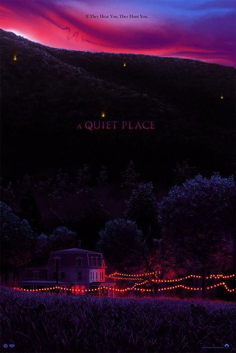 A Quiet Place (2018) by Mike Saputo 24x36 A Quiet Place Movie, Colored Aesthetic, Place Poster, Movie Synopsis, A Quiet Place, Arkham City, Quiet Place, Alternative Movie Posters, Outside World