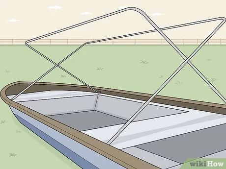 3 Ways to Build a Boat Blind - wikiHow Life Homemade Duck Blinds, Pvc Duck Blind, Diy Duck Blind, Kayak Duck Blind, Jon Boat Duck Blind, Boat Blinds, Cheap Boats, Duck Boat Blind, Duck Hunting Boat