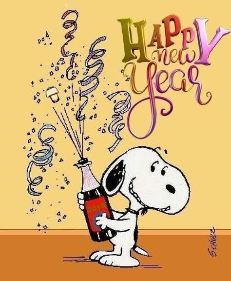 Snoopy New Years, Snoopy Happy New Year, Snoopy New Year, Snoopy Valentine, New Year Quotes, Happy New Year Gif, Snoopy Funny, Snoopy Images, Happy New Year Quotes