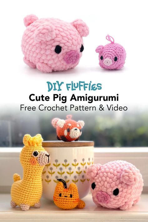 Amigurumi Free patterns and step-by-step crochet tutorials. You can find this cute pig amigurumi crochet pattern on www.mariskavos.nl, great for beginners. Learn how to crochet Amigurumi with the DIY fluffies Patterns and video's. Pig Crochet Pattern, Pig Amigurumi, Pig Crochet, Big Yarn, Step By Step Crochet, Cute Pig, Learn How To Crochet, Crochet Tutorials, Cute Pigs