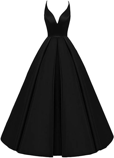 Simple Long Gown, Evening Dresses Black, Simple Evening Dress, Long A Line Skirt, Dress Outfits Party, V Dress, Evening Dresses Online, Womens Wedding Dresses, Formal Dresses For Weddings