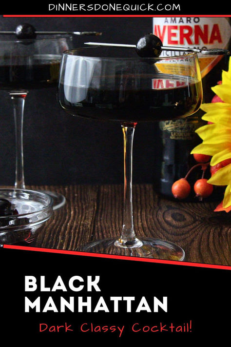 Elevate your cocktail game with this Black Manhattan, a bold and sophisticated twist on the classic Manhattan. Featuring Amaro, this rich and dark drink offers a perfect balance of bittersweet flavors. Ideal for a classy evening or a special occasion, the Black Manhattan is sure to impress. Sip slowly and enjoy the deep, layered taste of this modern classic. Ready to mix it up? Try this cocktail recipe for your next dinner party! #BlackManhattan #CocktailRecipe #AmaroCocktail #ClassicCocktails Black Whiskey Cocktail, Black Manhattan Cocktail, Amaro Cocktails, Manhattan Drink, Classic Manhattan Cocktail, Black Manhattan, Black Whiskey, Black Velvet Cocktail, Manhattan Cocktail