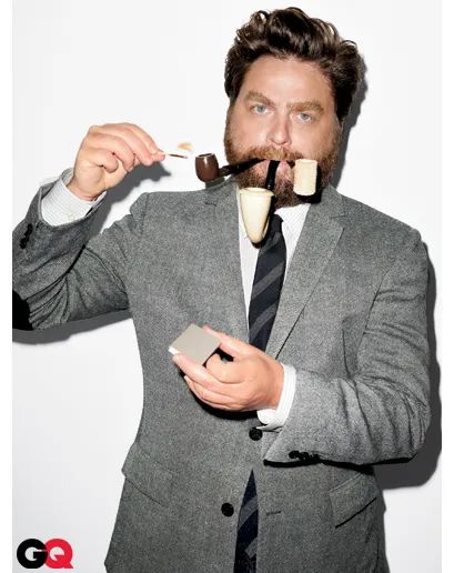 Three of Our Most Serious Minds Confer... | GQ Zach Galifianakis, What I Like About You, Robert Downey Jr., Jon Stewart, Jack Kerouac, Robin Williams, Famous Faces, Suit And Tie, Funny People