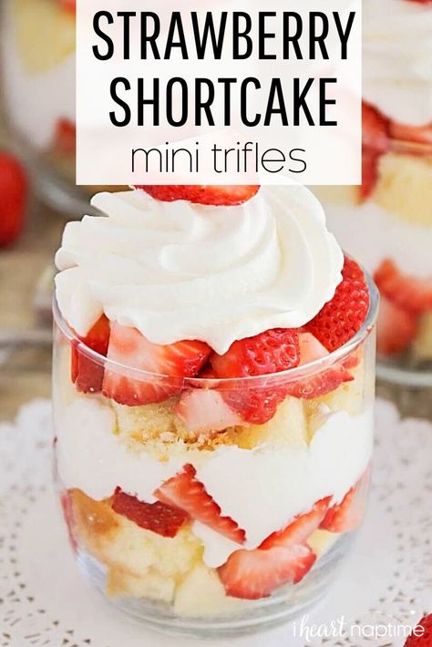 Strawberry Shortcake Pound Cake Recipe, Strawberry Shortcake Pound Cake, Strawberry Centerpiece Ideas, Shortcake Trifle, Spring Luncheon, Strawberry Shortcake Trifle, Trifle Recipes, No Bake Summer Desserts, Strawberry Trifle