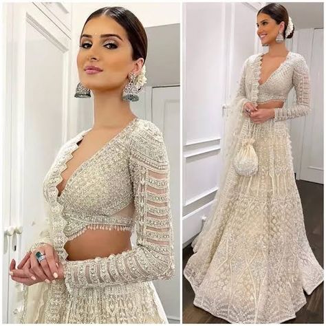 Falguni Shane Peacock Lehenga, Shane Peacock Lehenga, Peacock Lehenga, Falguni And Shane Peacock, Falguni Shane Peacock, Tara Sutaria, Princess Vibes, White Lehenga, Simple Lehenga