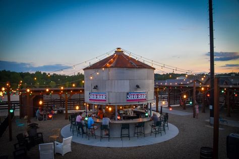 Silo Ideas, Silo Bar, Grain Bin House, Grain Bins, Corn Crib, Silo House, Outside Bars, Backyard Gazebo, Equestrian Center