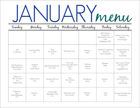 31 Days of Dinners: A Meal Plan for January (Free Printable) - The Chirping Moms Slow Cooker Turkey Meatballs, Meatballs Slow Cooker, Easy Grill Recipes, Kids Dinner Ideas, Free Family Printables, Easy Grill, Meal Planning Board, Meal Calendar, Crockpot Freezer Meals