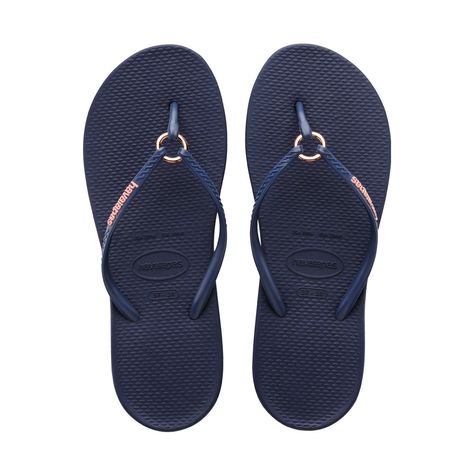 RING FLIP FLOPS NAVY BLUE - Havaianas Sunny Day Outfit, Flip Flops Havaianas, Heel Flip Flops, High Heel Flip Flops, Navy Rings, Stylish Flip Flops, Adventure Sandals, Rubber Flip Flops, Havaianas Flip Flops