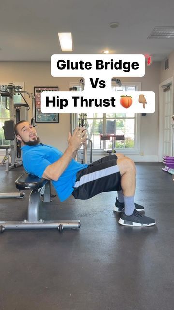 ᴇʀɪᴄ ʀᴏʙᴇʀᴛs 🏋🏽‍♀️ ᴄᴏᴀᴄʜ on Instagram: "Glute bridge vs a hip thrust? I am going to keep this as simple as humanly possible because I don’t really think it needs to be over complicated. In a hip thrust, just think that you are using more of your entire lower body. Glutes, hamstrings, and quads. All 3 of those muscles are getting taxed. Where as in a glute bridge. As the name says. It is primarily targeting the glutes. The hip thrust doesn’t “not” target the glutes, of course it does. Bu Hip Thrust Workout, Vs Workout, Bridge Workout, Leg Workout At Home, Hip Thrusts, Hip Bridge, Leg Day Workouts, Gym Tips, Home Exercise Routines