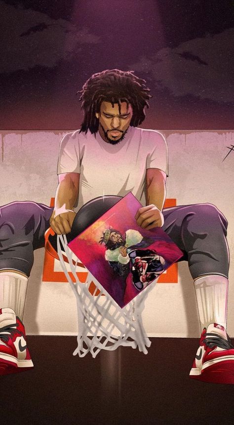 J Cole Art, Music Wallpapers, Hip Hop Artwork, Hip Hop Poster, Rapper Art, Rap Wallpaper, Basketball Art, Hip Hop Art, Rap Artists