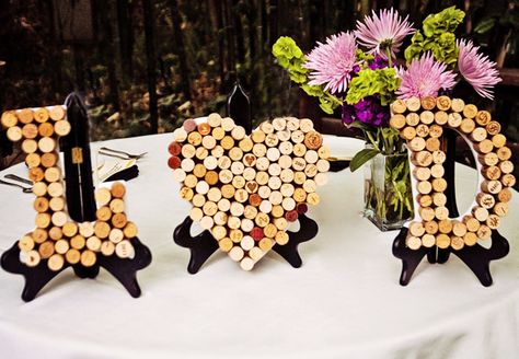 Wedding decor with wine corks: Stephanie Ann Photography / TheKnot.com Wine Cork Wedding Decorations, Wine Cork Wedding, Wine Corks Decor, Cork Wedding, Wedding Decor Photos, Cork Projects, Wine Cork Crafts, Wine Corks, Wine Theme