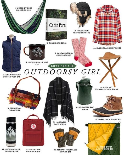 Nature Lover Gifts, Granola Girl Christmas List, Outdoorsy Gift Ideas, Glamping Aesthetic, Outdoor Gift Ideas, Gift Ideas Aesthetic, Camping Gift Ideas, Outdoorsy Girl, Outdoorsy Gifts