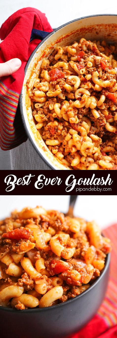 Best EVER Goulash | This Goulash is the most comforting of all comfort food. It is warm, delicious, filling, irresistible and easy to prepare. It is the perfect weeknight family meal! Easy Goulash Recipes, American Goulash, Goulash Recipe, Goulash Recipes, Comfort Food Recipes Dinners, Easy Comfort Food, Healthy Comfort Food, Goulash, Family Meal