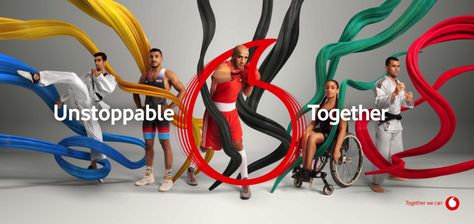 Vodafone Print Advert By Wunderman Thompson: Unstoppable Together | Ads of the World™ Vodafone Ads, Olympic Logo, Brand Message, Ad Of The World, Ads Of The World, Learning Graphic Design, Egypt Art, The Olympics, Graphic Design Fun