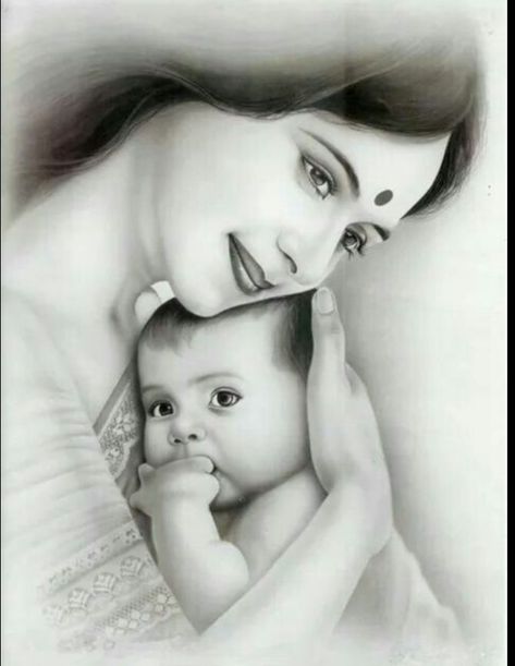 Maa Pic, Mother And Child Drawing, Mom And Baby Images, Barrister Babu, Maternity Dresses Photography, Pencil Drawings Of Flowers, Mother Images, Children Sketch