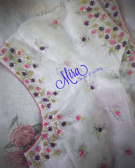 Floral sequins work blouse For appointment contact or whatsapp: 9843321228 #blouseofmira #bridalideas #bride #weddingdresses… Floral Work Blouse Designs, Floral Work Blouse, White Work Blouse, Aari Blouses, Patola Design, Tandoori Recipes, Magam Work Designs, Embroidery Sarees, Latest Blouse Designs Pattern